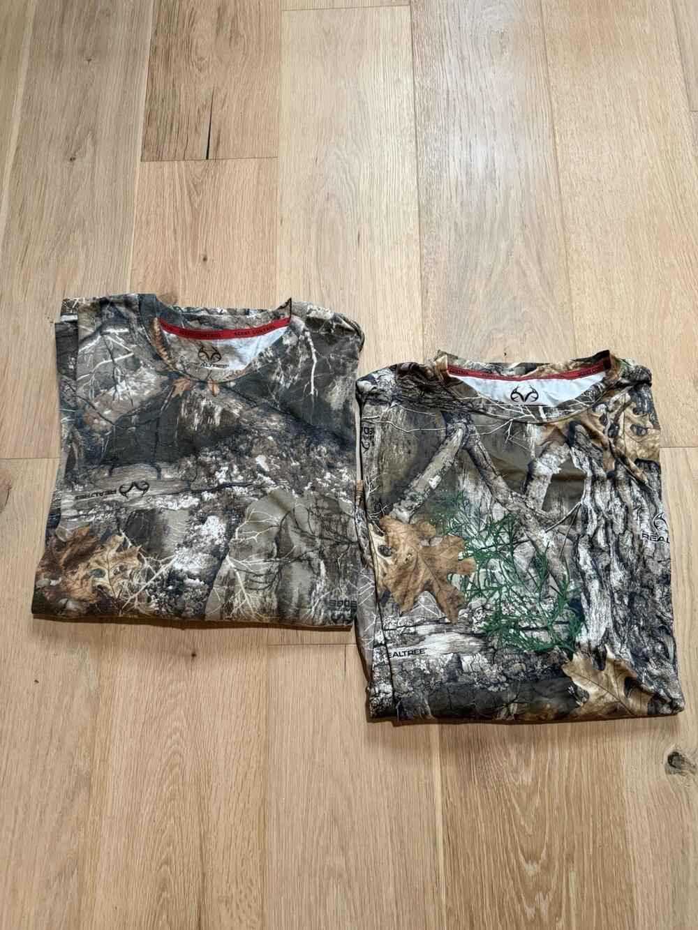 2 Realtree Shirt Men 3XL Brown Green Timber Camo Long Sleeve Performance Hunting